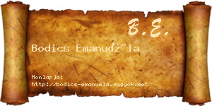Bodics Emanuéla névjegykártya